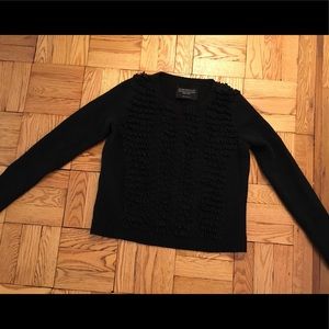 All Saints Filix Cropped Sweater Black Sz 4